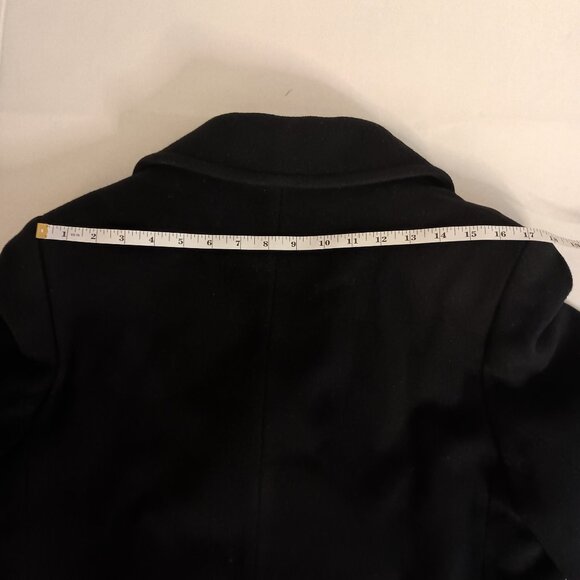 Talbots 100% Wool Black Double-Breasted Peacoat Women’s Size 10 Classic Coat - Picture 11 of 16